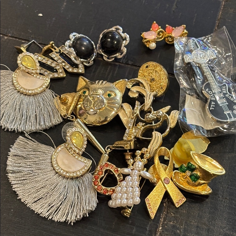 Bundle Earrings Pairs Pins Brooch Lot Jewelry
